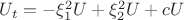 $U_t=-\xi_1^2U+\xi_2^2 U+cU$