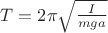 $ T=2 \pi \sqrt{\frac{I}{mga}}$