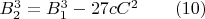 $B_2^3=B_1^3-27cC^2\qquad\eqno(10)$