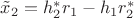 $\tilde{x}_2=h_2^*r_1-h_1 r_2^*$