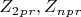$ Z_2_p_r ,  Z_n_p_r$