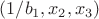 $(1/b_1,x_2,x_3)$ $(1/b_1,x_2,x_3)$