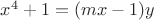 $x^4+1=(m x-1)y$