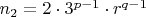 $n_2=2\cdot 3^{p-1}\cdot r^{q-1}$