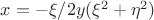 $x=-\xi/2y(\xi^2+\eta^2)$