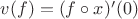 $v(f) = (f \circ x)^\prime (0)$