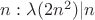$n: \lambda (2n^2)|n$ $n: \lambda (2n^2)|n$