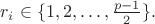 $r_i\in \{1, 2, \dots, \frac{p-1}{2}\}.$