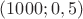 $(1000; 0,5)$