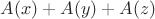 $A(x)+A(y)+A(z)$