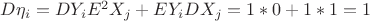 $D\eta_i=DY_iE^2X_j+EY_iDX_j=1*0+1*1=1$