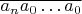 $\overline{a_n a_0 \dots a_0}$