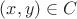 $(x, y)\in C$
