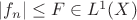 $|f_n|\le F\in L^1(X)$