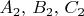 $A_2,\,B_2,\,C_2$