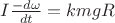 $I\frac{-d\omega}{dt}=kmgR$