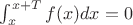 $\int_{x}^{x+T}f(x)dx=0$