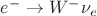 $e^-\to W^-\nu_e$