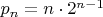 $p_n=n\cdot 2^{n-1}$