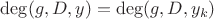 $\deg(g,D,y)=\deg(g,D,y_k)$