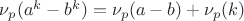 $\nu_p(a^k-b^k)=\nu_p(a-b)+\nu_p(k)$