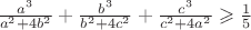 $\frac{a^3}{a^2+4b^2}+\frac{b^3}{b^2+4c^2}+\frac{c^3}{c^2+4a^2}\geqslant \frac{1}{5}$