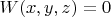 $ W(x,y,z)=0 $