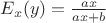 $E_x(y)=\frac{ax}{ax+b}$
