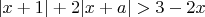 $|x + 1| + 2|x + a| > 3 - 2x$