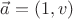 $ \vec a= (1,v) $