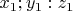 $x_1;y_1:z_1$