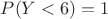 $P(Y<6)=1$