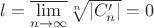 $l=\overline{\lim\limits_{n\to\infty}}\sqrt[n]{|C_n'|}=0$