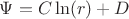 $\Psi=C\ln(r)+D$ $\Psi=C\ln(r)+D$