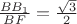 $\frac{BB_1}{BF}=\frac{\sqrt3}2$