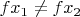 $fx_1\neq fx_2$