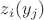 $z_i (y_j)$