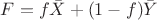 $F=f \bar{X}+(1-f) \bar{Y}$