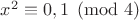 $x^2\equiv0,1\pmod4$