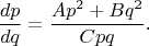 $$\frac{dp}{dq}=\frac{Ap^2+Bq^2}{Cpq}\text{.}$$