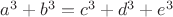 $a^3+b^3=c^3+d^3+e^3$