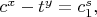 $c^x-t^y=c_1^s,$