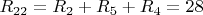 $R_{22}=R_2+R_5+R_4=28$