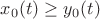 $x_0 (t) \ge y_0 (t)$