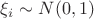 $\xi_i \sim N(0,1)$