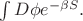 $\int D\phi e^{-\beta S}.$