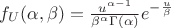 $f_U(\alpha,\beta)=\frac{u^{\alpha-1}}{\beta^\alpha\Gamma(\alpha)} e^{-\frac{u}{\beta}}$