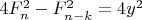 $4 F_n^2 - F_{n-k}^2 = 4y^2$