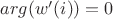 $arg(w'(i)) = 0$