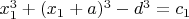 $ x_1^3+(x_1+a)^3-d^3=c_1$